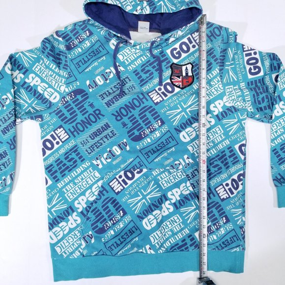 361˚ USA Blue Turquoise All-over Print Hoodie - Picture 12 of 12